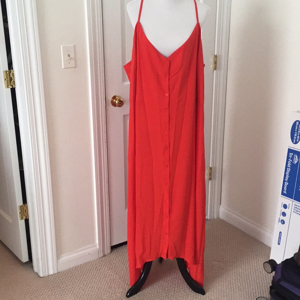 Orange-ish red maxi dress
